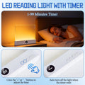 Smart LED Reading Lamp – Rechargeable, Adjustable Brightness & Timer Function, Flat Design Bedside Light for Cozy Night Reading & Unique Reader Gift