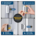 Aluminum Alloy 2-Pack Security Door Locks - Choose White/Black/Silver - Heavy-Duty Protection