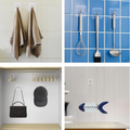 🎁Adhesive Screw Hooks - No Drill, No Damage, Holds 5kg | Wall, Tile & Glass