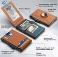 ✨Wallet for Men - with Pop Up Aluminum Case Money Clip Slim Leather Slots Credit Card Holder RFID Blocking Bifold Minimalist Wallet