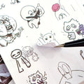 ✨Doodle Meme Sticker Book - 460 Hand Drawn Stickers for Journaling Express Your Mood & Internet Vibes