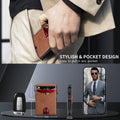 ✨Wallet for Men - with Pop Up Aluminum Case Money Clip Slim Leather Slots Credit Card Holder RFID Blocking Bifold Minimalist Wallet