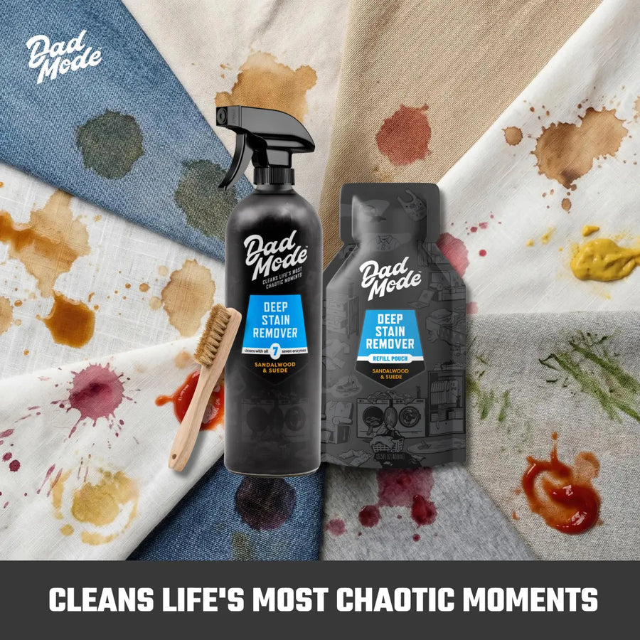 Deep Laundry Stain Remover & Odor Eliminator - 7-Enzyme Extreme Mess Cleaner - Sandalwood & Suede Scented