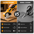 Cordless Electric Scissors: 3X Faster Rechargeable Rotary Cutter for Fabric, Cardboard, Leather & Carpet